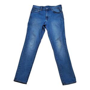 &DENIM SZ 34/32 Skinny Coupe Moulante Stretch Skinny Distressed Blue Jeans